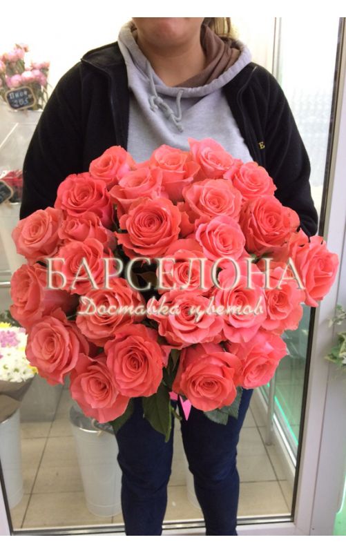 25 Розовых роз 50 см Amsterdam (Эквадор)