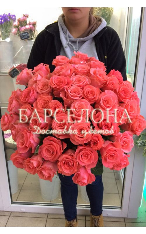 49 Розовых роз 60 см. Amsterdam (Эквадор)