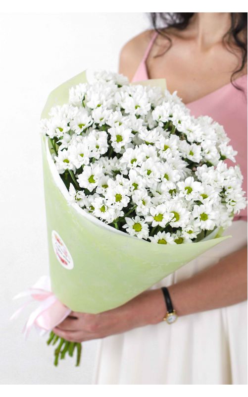 Монобукет из белоснежных Сантини