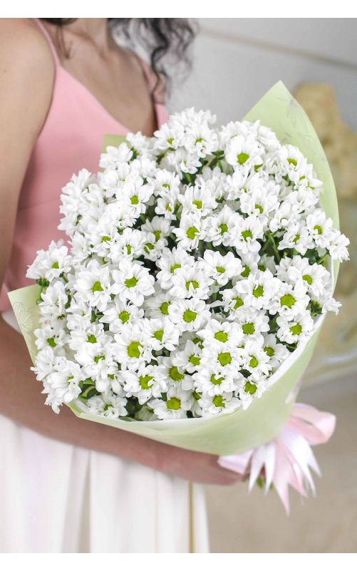 Монобукет из белоснежных Сантини