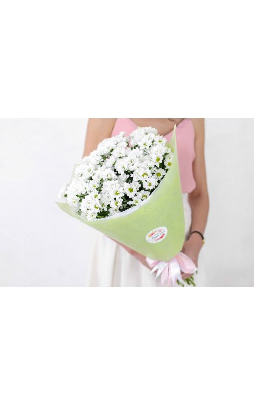 Монобукет из белоснежных Сантини