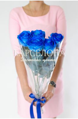 5 синих роз